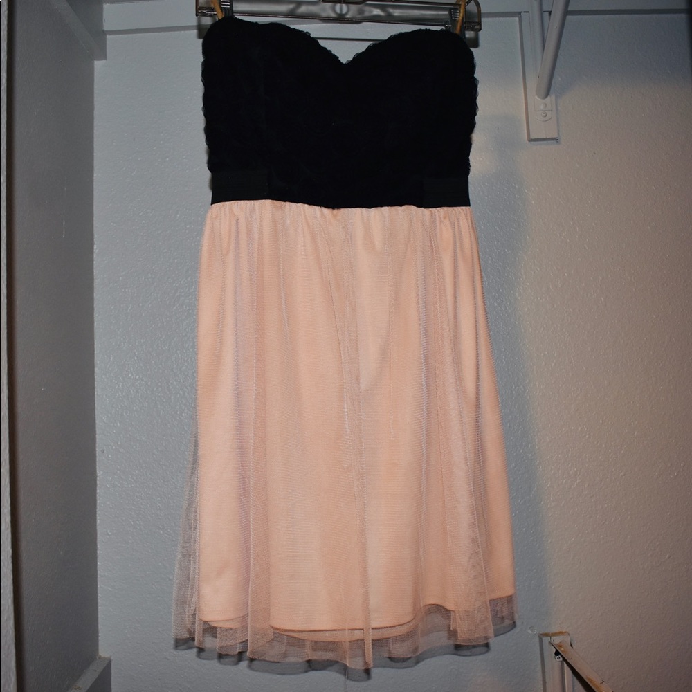 Lace and Tool Strapless Dress